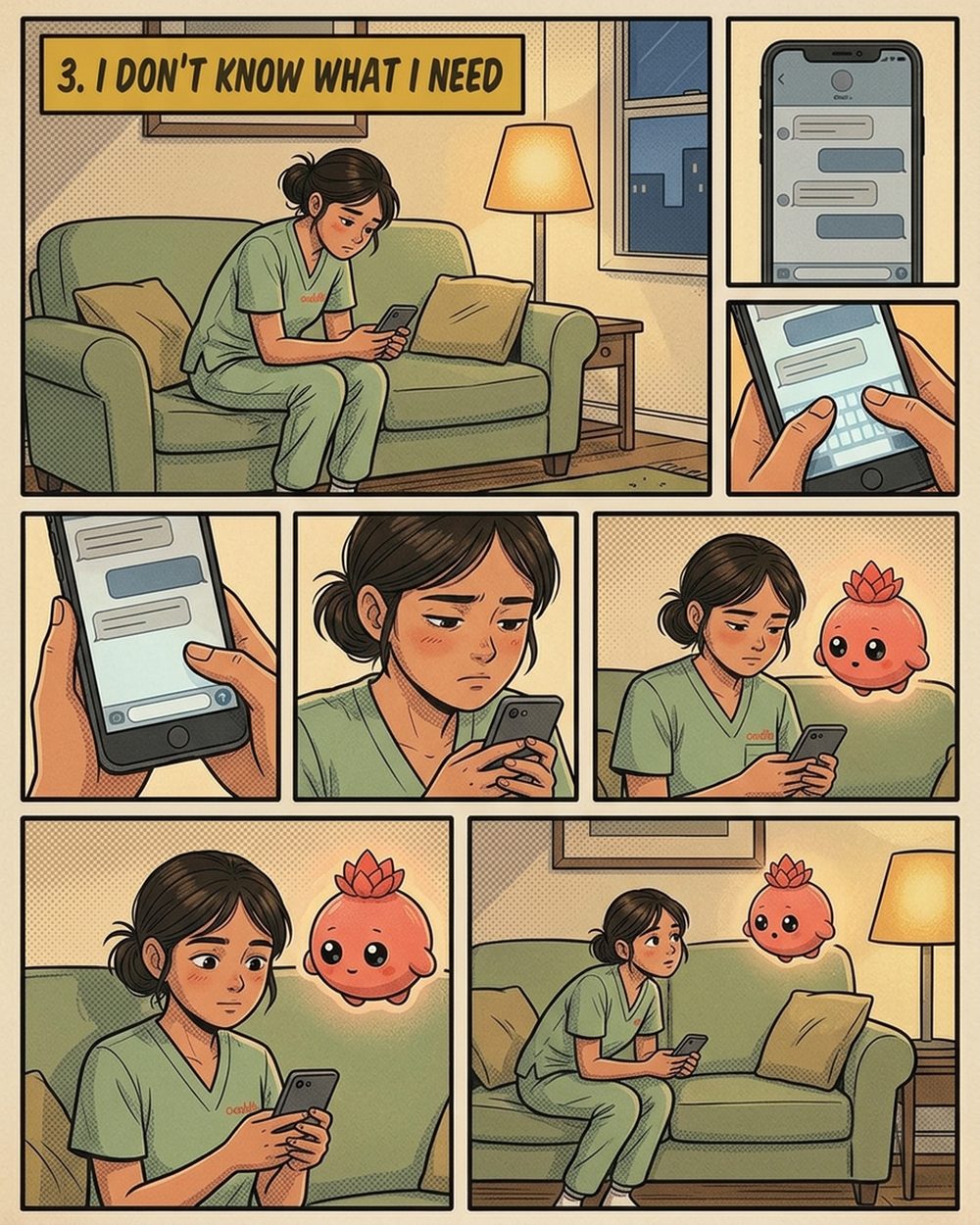 Comic page: not knowing what she needs