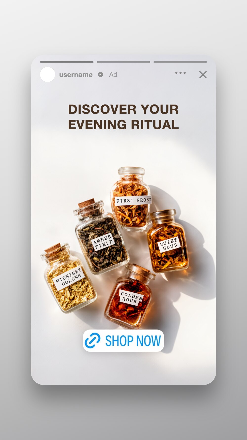 Tea collection flat-lay ad