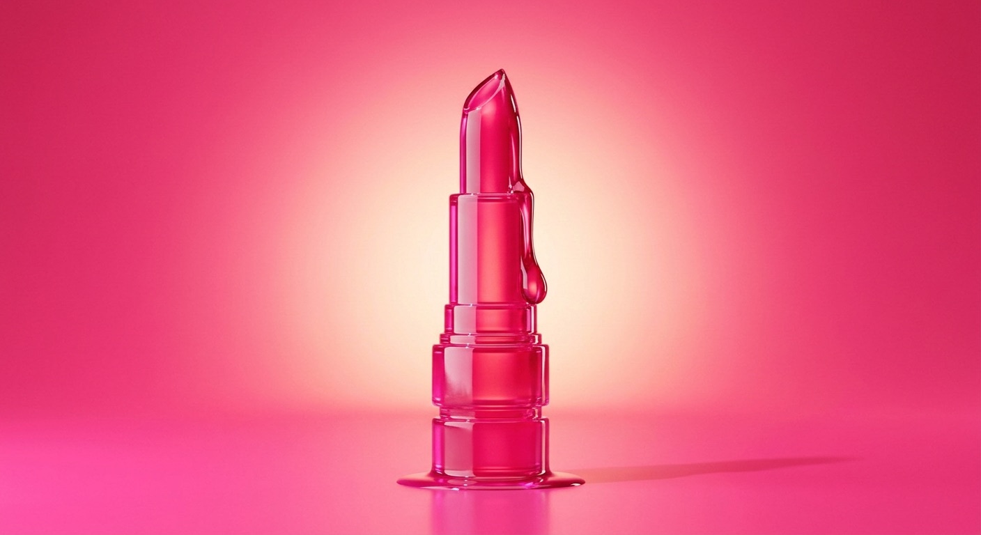 The lipstick as dripping hot-pink gloss